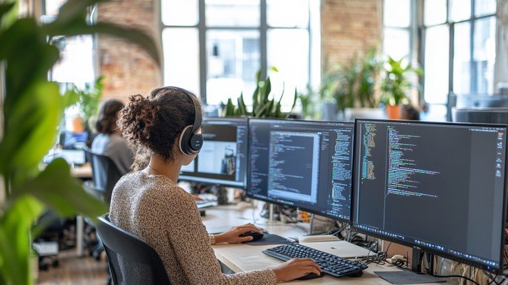 developer at work stockcake